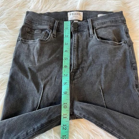 Frame Jeans Ali High Rise Cigarette Skinny Denim Ankle Size 27 Gray Faded 25x26 - Picture 9 of 13